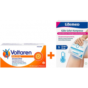 Bundle Voltaren dolo 25 mg 20 Tabletten + Kühlkompresse 1 Stück