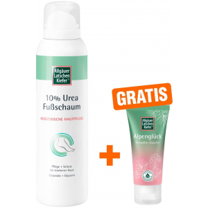 Allgäuer Latschenkiefer 10 % Urea Fußschaum 150 ml + gratis Allgäuer Latschenkiefer Alpenglück Dusche 30 ml