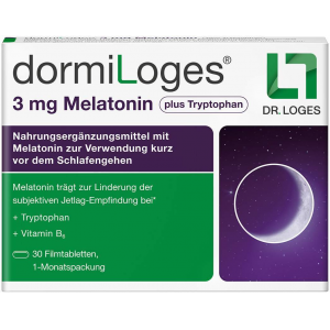Dormiloges 3 mg Melatonin plus Tryptophan Tabletten 30 Stück