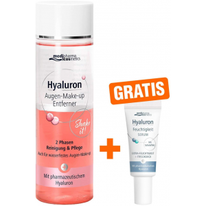 medipharma cosmetics Hyaluron Augen-Make-up Entferner 200 ml + gratis Hyaluron Feuchtigkeit Serum 5 ml