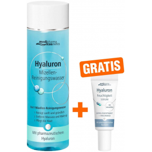 Medipharma cosmetics Hyaluron Mizellen Reinigungswasser 200 ml + gratis Hyaluron Feuchtigkeit Serum 5 ml