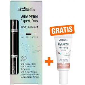 medipharma cosmetics Wimpern Expert - Duo Boost und Repair 8 ml Stift + gratis Hyaluron Anti - Aging Serum 5 ml