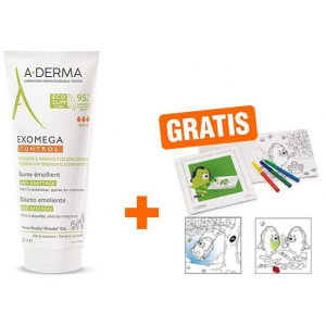 A-Derma Exomega Control Balsam rückfettend 200 ml + gratis Malbuch