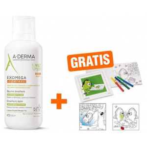 A-Derma Exomega Control Balsam rückfettend 400 ml + gratis Malbuch