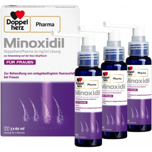 Minoxidil Doppelherz Pharma 20 mg je ml 3 x 60 ml Lösung für Frauen