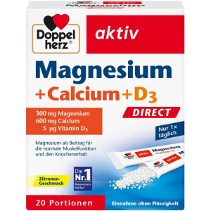 Doppelherz aktiv Magnesium + Calcium + D3 DIRECT Pellets 20 Stück