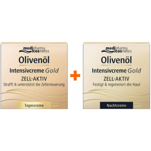 medipharma cosmetics Olivenöl Intensivcreme Gold Zell Aktiv Tag 50 ml + Intensivcreme Gold Zell Aktiv Nacht 50 ml