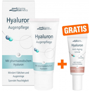 medipharma cosmetics Hyaluron Augenpflege Creme 15 ml Creme + gratis Hyaluron Anti - Aging Serum 5 ml