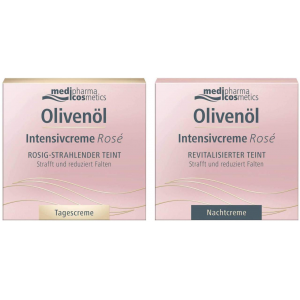 medipharma cosmetics Olivenöl Intensiv Rose Tagescreme 50 ml + Rose Nachtcreme 50 ml