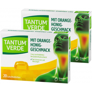 Tantum Verde 3 mg Orange-Honig Lutschtabletten 2 x 20 Stück