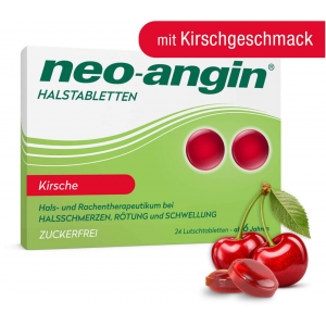 Neo Angin Halstabletten Kirsche zuckerfrei 24 Lutschtabletten