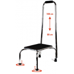 Trittstufe mit höhenverstellbarem Haltegriff 88 - 108 cm