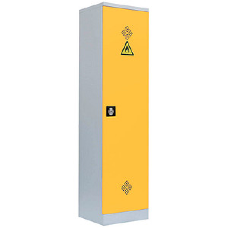 LÜLLMANN Umweltschrank 566246 rapsgelb, lichtgrau 4 Fachböden 50,0 x 42,2 x 195,0 cm, aufgebaut, 1 St. – Bild 1 von 3