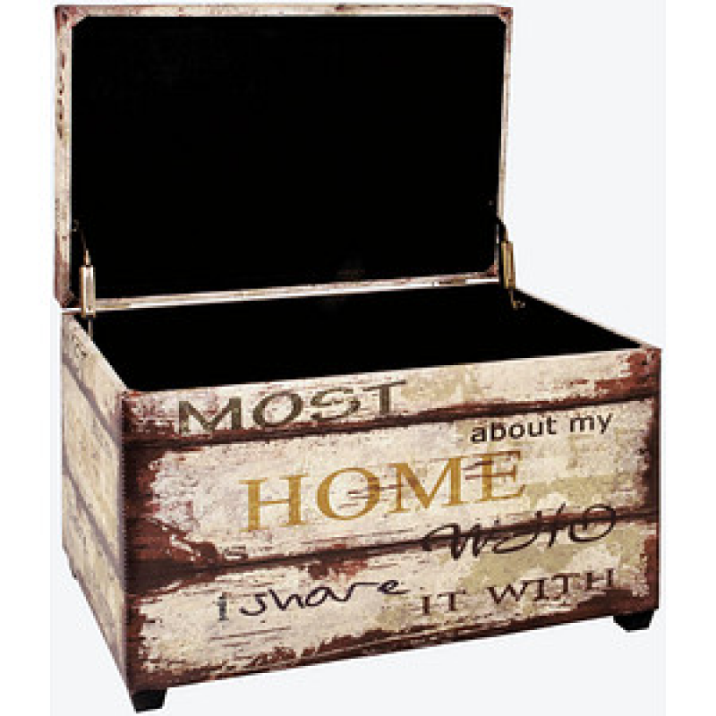 HAKU Möbel Sitztruhe 52922 Motiv Schriftzug Holz 58,0 cm – Bild 1 von 7