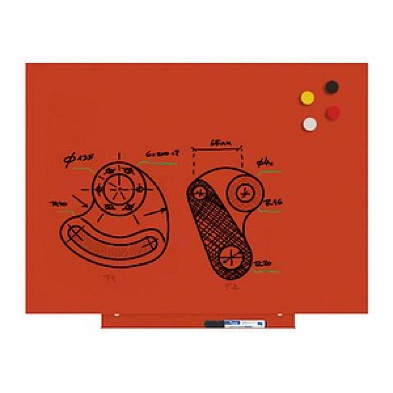 rocada Whiteboard Skinwhiteboard 55,0 x 75,0 cm orange Stahl – Bild 1 von 3