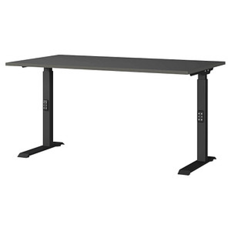 GERMANIA Mailand höhenverstellbarer Schreibtisch grafit rechteckig, C-Fuß-Gestell schwarz 140,0 x 80,0 cm – Bild 1 von 8