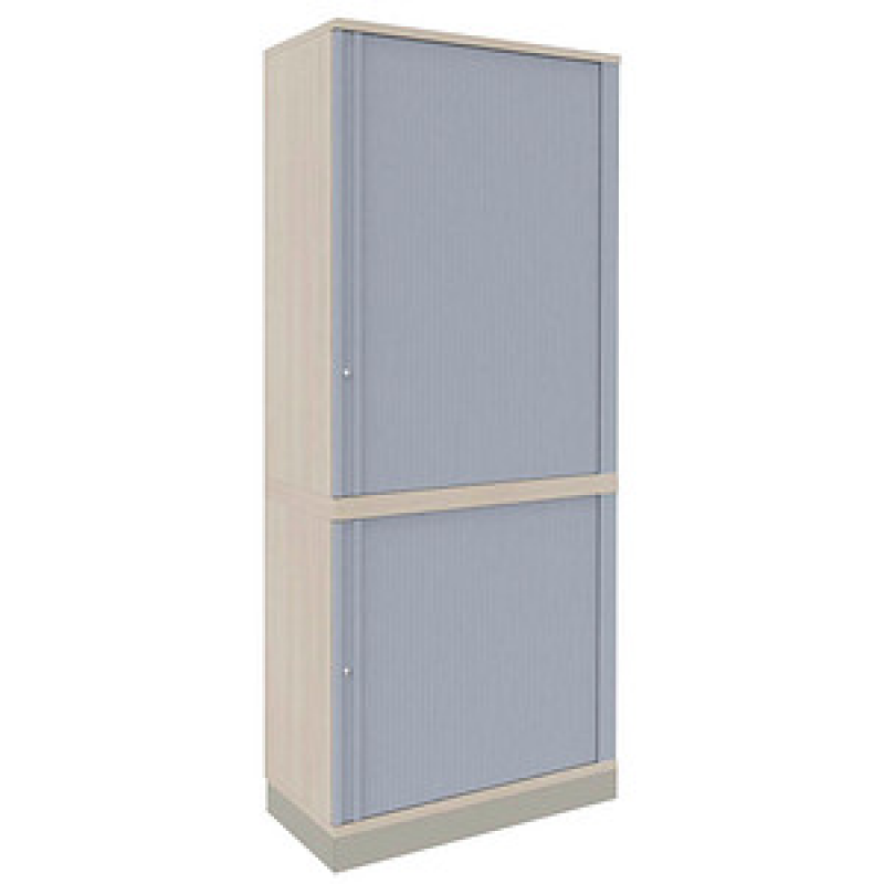 fm Sidney Rollladenschrank akazie, silber 3 Fachböden 80,0 x 44,2 x 186,9 cm – Bild 1 von 2