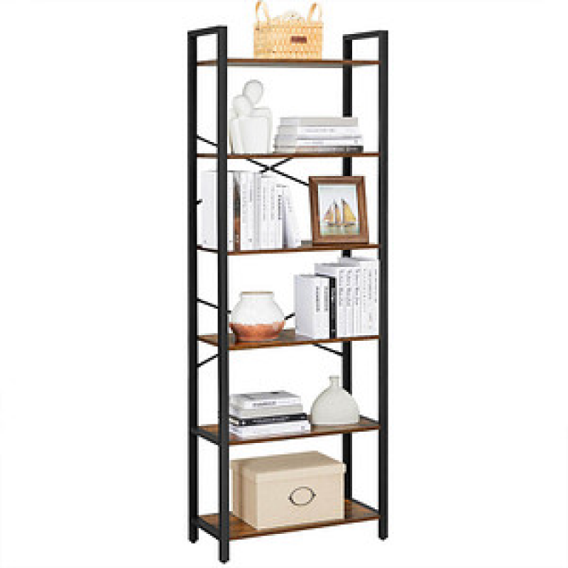 VASAGLE Bücherregal braun, schwarz 66,0 x 30,0 x 186,0 cm, 1 St. – Bild 1 von 10