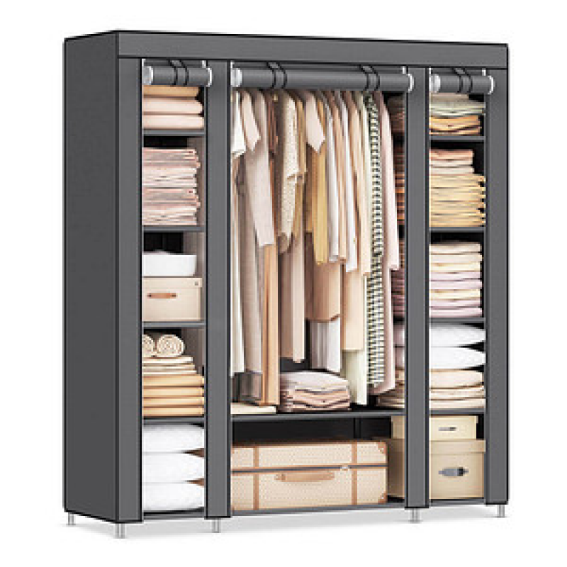 SONGMICS Stoffschrank, LSF03G grau 150,0 x 45,0 x 175,0 cm, 1 St. – Bild 1 von 3