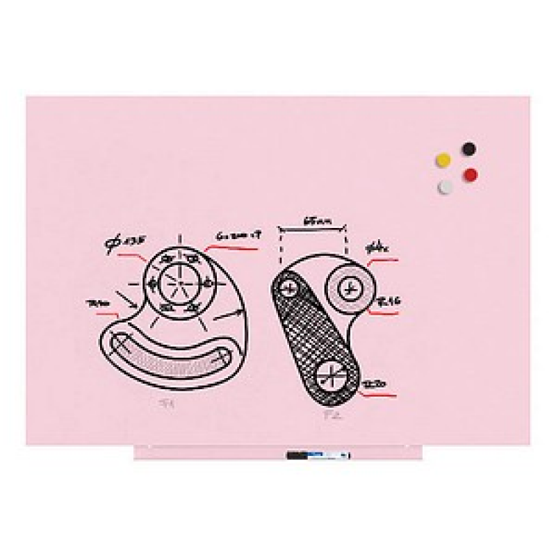 rocada Whiteboard Skinwhiteboard 75,0 x 115,0 cm rosa Stahl – Bild 1 von 8