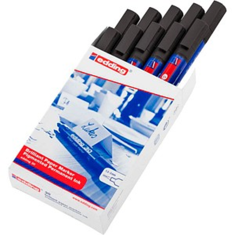 edding Brilliant-Paper-Marker 30 Permanentmarker schwarz 1,5 - 3,0 mm, 10 St. – Bild 1 von 8