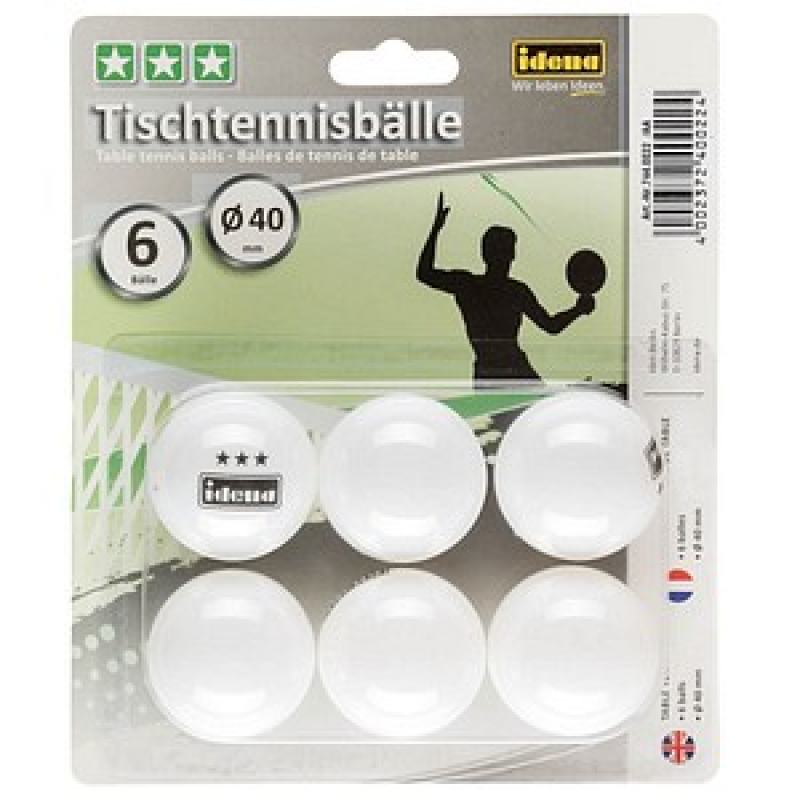 Idena Tischtennisbälle weiß, 6 St. – Bild 1 von 2