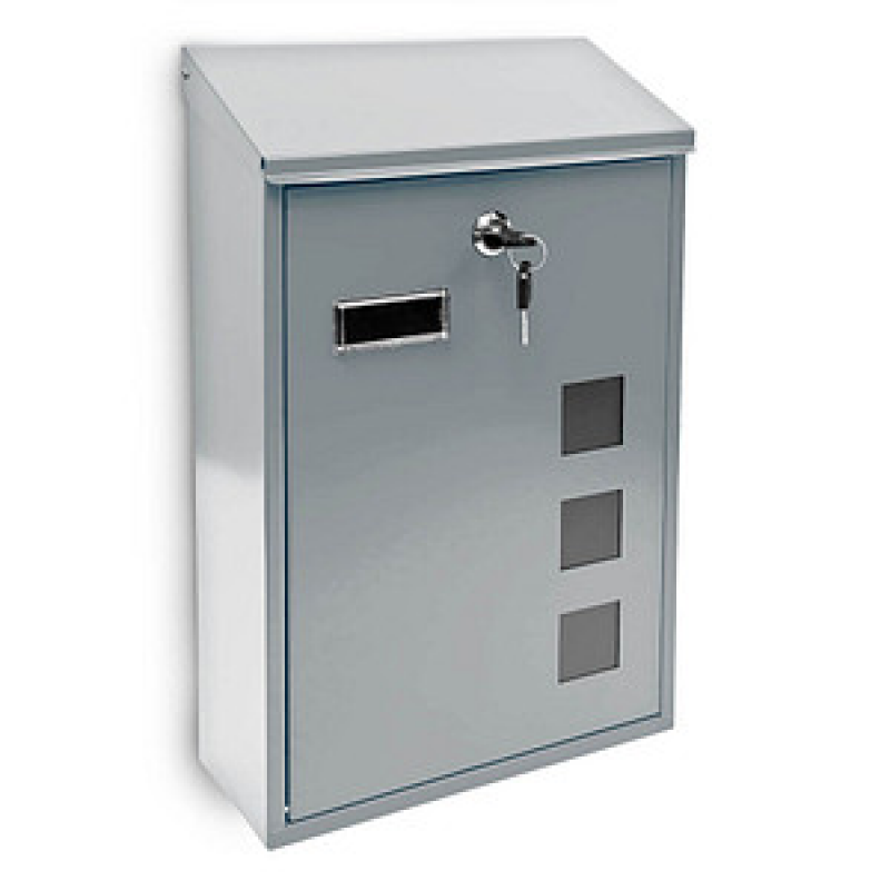 relaxdays Briefkasten 10017417_55 silber – Bild 1 von 4