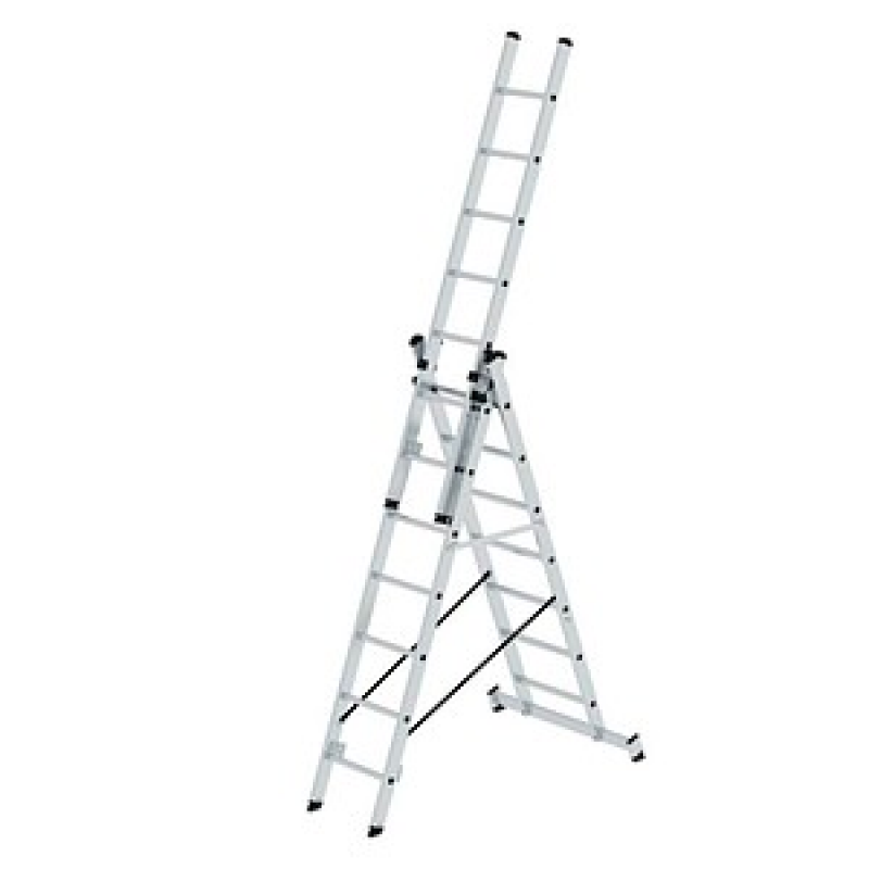 MUNK Vielzweckleiter 11107 silber 3x 7 Sprossen, H: 503,0 cm – Bild 1 von 11