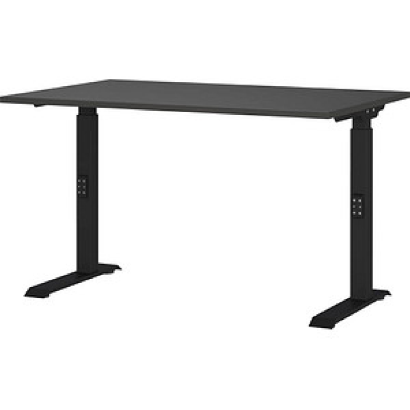 GERMANIA DOWNEY höhenverstellbarer Schreibtisch grafit rechteckig, C-Fuß-Gestell schwarz 120,0 x 80,0 cm – Bild 1 von 6