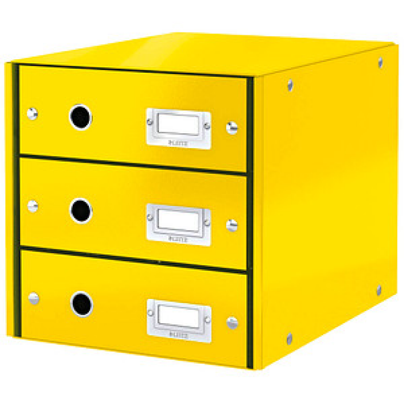 LEITZ Schubladenbox Click & Store gelb 60480016, DIN A4 mit 3 Schubladen, 1 St. – Bild 1 von 2