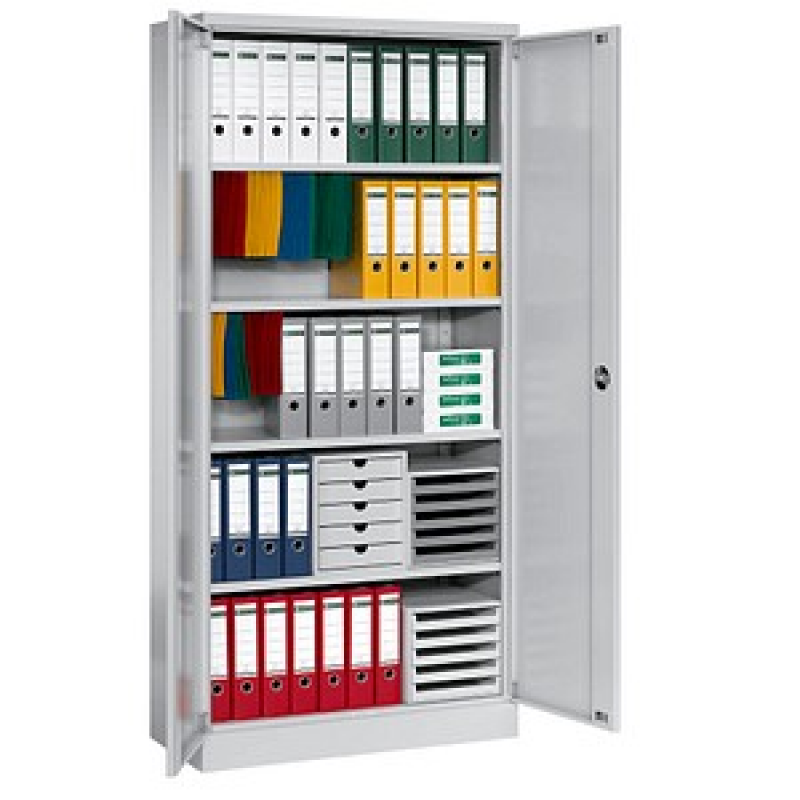 Gürkan Stahlschrank 109381 lichtgrau 4 Fachböden 92,0 x 50,0 x 195,0 cm, aufgebaut, 1 St. – Bild 1 von 7