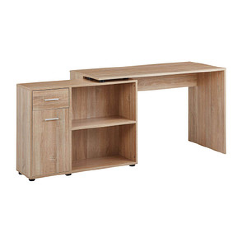WOHNLING Schreibtisch sonoma-eiche rechteckig, Wangen-Gestell eiche 120,0 x 106,5 cm – Bild 1 von 7