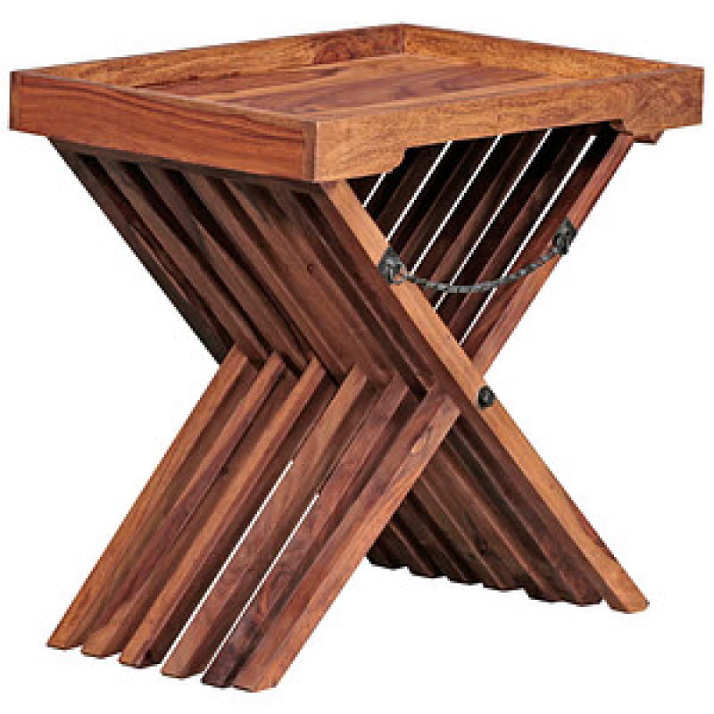 WOHNLING Beistelltisch rechteckig Massivholz sheesham 60,0 x 40,0 x 57,0 cm, 1 St. – Bild 1 von 8
