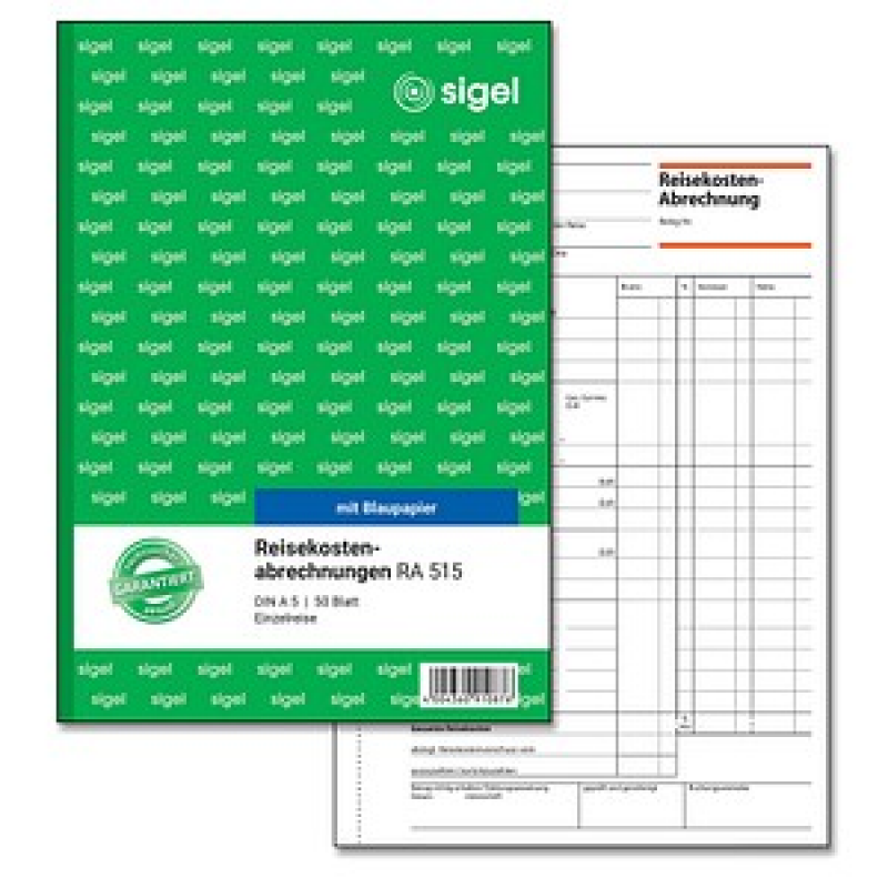 SIGEL Reisekostenabrechnung/Einzelreise Formularbuch RA515, 1 St. – Bild 1 von 6