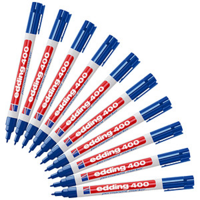 edding 400 Permanentmarker blau 1,0 mm, 10 St. – Bild 1 von 2