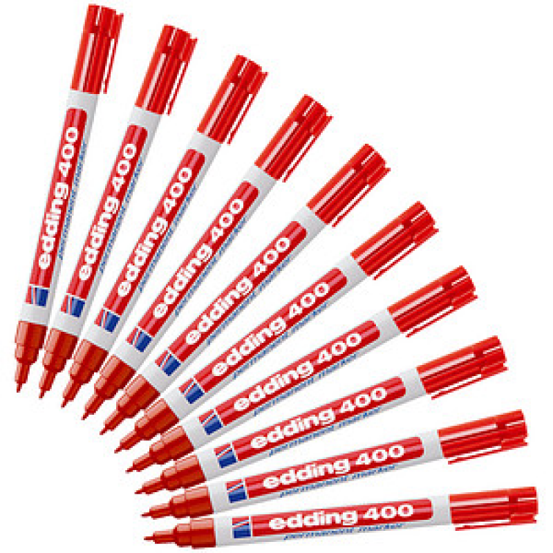 edding 400 Permanentmarker rot 1,0 mm, 10 St. – Bild 1 von 2