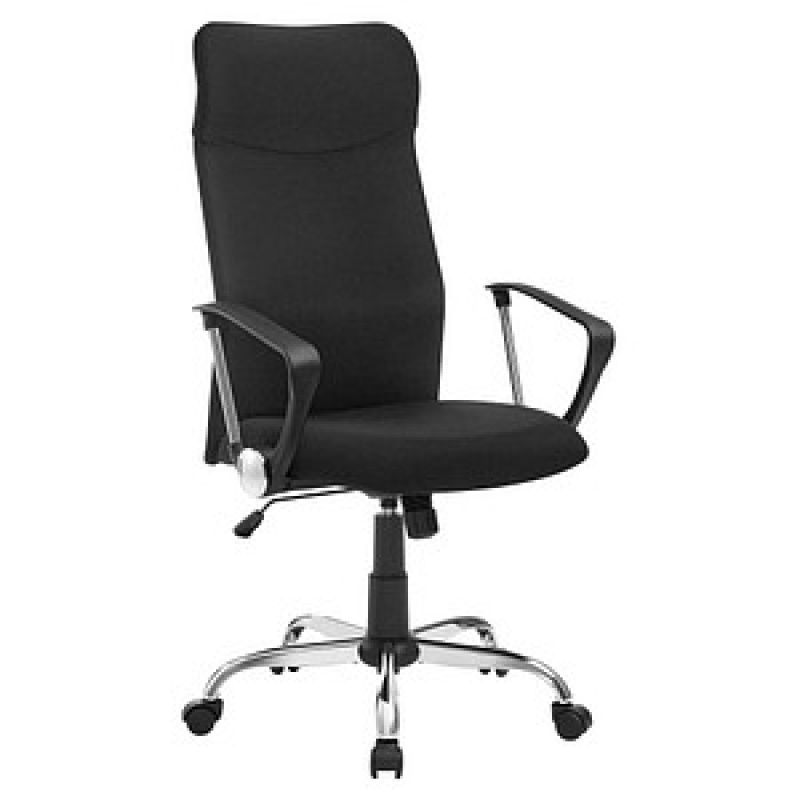 SONGMICS Bürostuhl, OBN034B01 Stoff schwarz, Gestell silber – Bild 1 von 8
