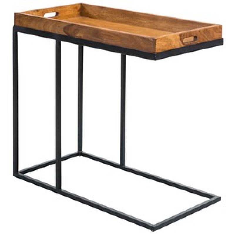 WOHNLING Beistelltisch rechteckig Massivholz braun 75,0 x 38,0 x 65,0 cm – Bild 1 von 6
