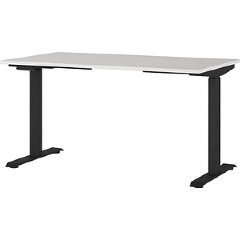 GERMANIA JET höhenverstellbarer Schreibtisch lichtgrau rechteckig, T-Fuß-Gestell schwarz 140,0 x 80,0 cm – Bild 1 von 5
