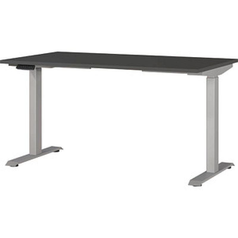 GERMANIA JET höhenverstellbarer Schreibtisch grafit rechteckig, T-Fuß-Gestell silber 140,0 x 80,0 cm – Bild 1 von 5
