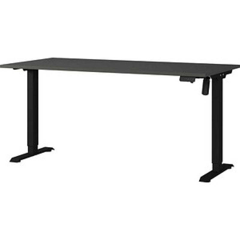 GERMANIA Boras höhenverstellbarer Schreibtisch grafit rechteckig, T-Fuß-Gestell schwarz 180,0 x 80,0 cm – Bild 1 von 7