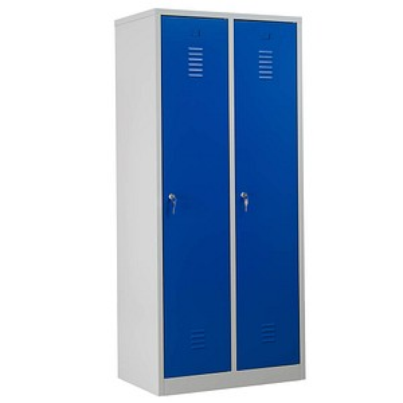 Gürkan Spind lichtgrau, enzianblau 103968, 2 Schließfächer 80,0 x 50,0 x 180,0 cm – Bild 1 von 6