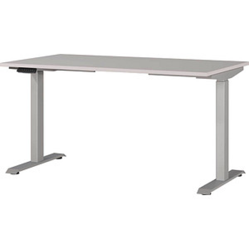 GERMANIA JET höhenverstellbarer Schreibtisch kaschmir rechteckig, T-Fuß-Gestell silber 140,0 x 80,0 cm – Bild 1 von 5