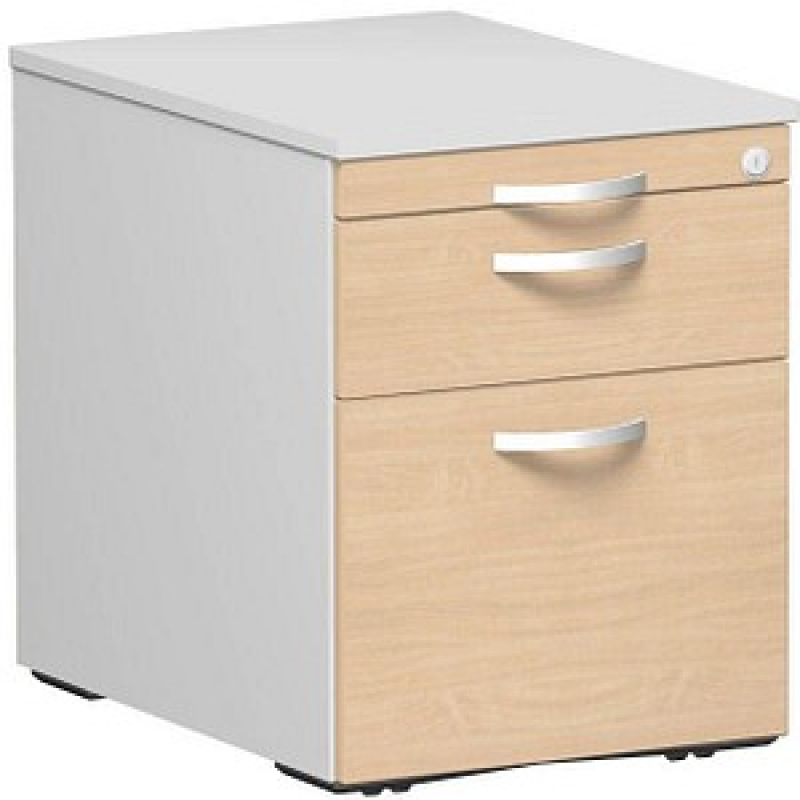 geramöbel Flex Rollcontainer lichtgrau, buche 3 Auszüge 43,0 x 60,0 x 56,5 cm – Bild 1 von 4
