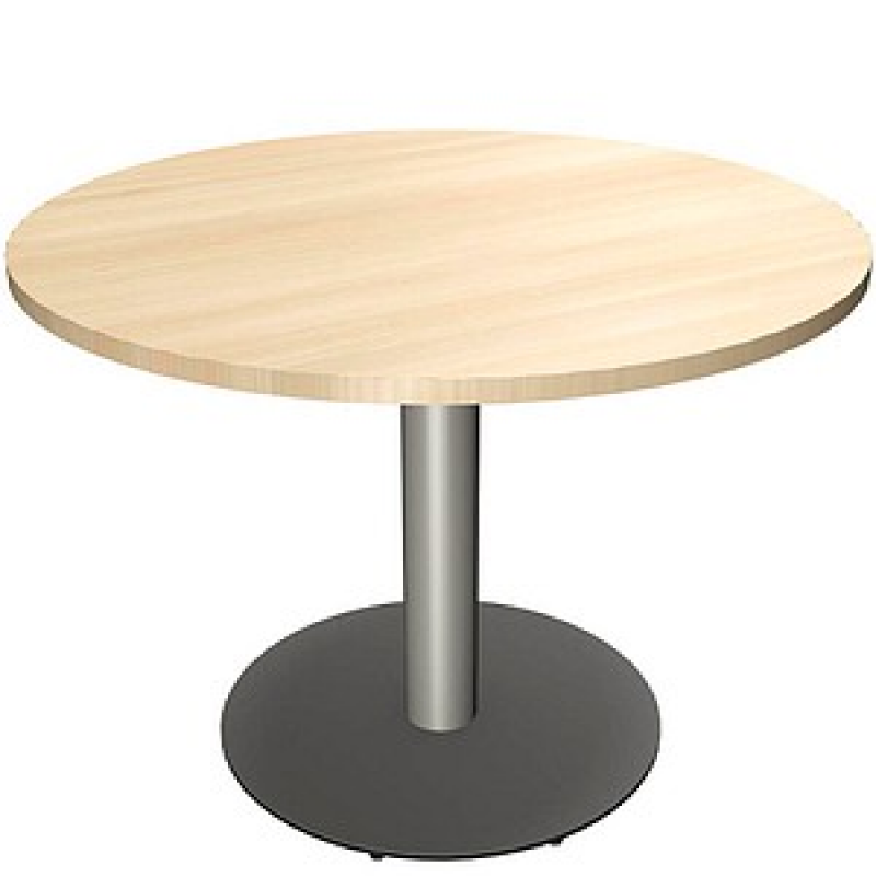 fm Mehrzwecktisch fastline königsahorn rund, Säulenfuß silber, 100,0 x 100,0 x 72,0 cm – Bild 1 von 2