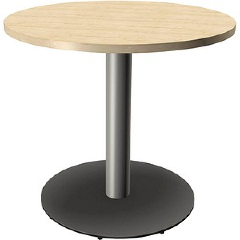 fm Konferenztisch Sidney königsahorn rund, Säulenfuß silber, 80,0 x 80,0 x 70,0 - 113,5 cm – Bild 1 von 3