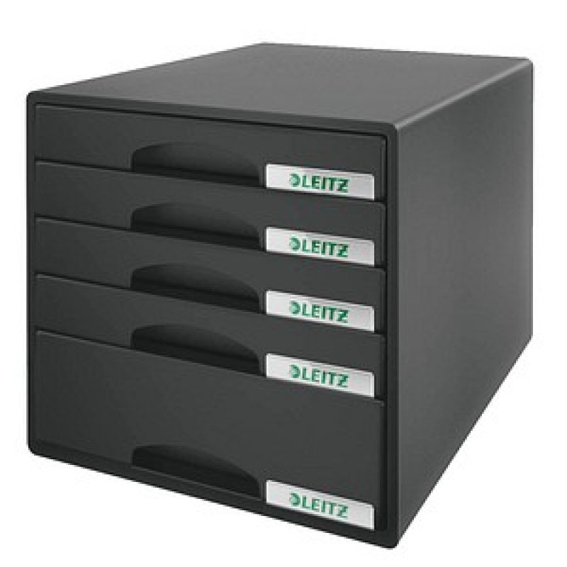 LEITZ Schubladenbox Plus schwarz 52110095, DIN A4 mit 5 Schubladen, 1 St. – Bild 1 von 2