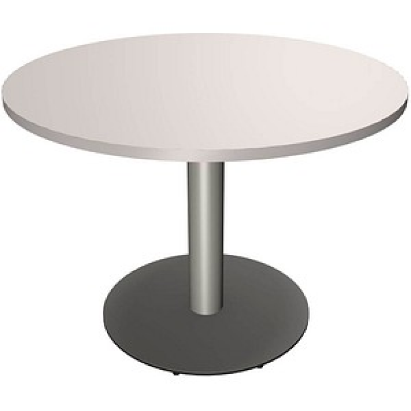fm Mehrzwecktisch fastline lichtgrau rund, Säulenfuß silber, 100,0 x 100,0 x 72,0 cm – Bild 1 von 2