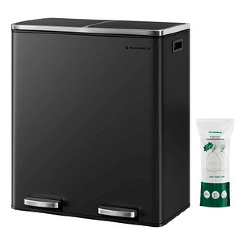SONGMICS Mülltrenner 2x 30,0 l schwarz, 1 St. – Bild 1 von 6