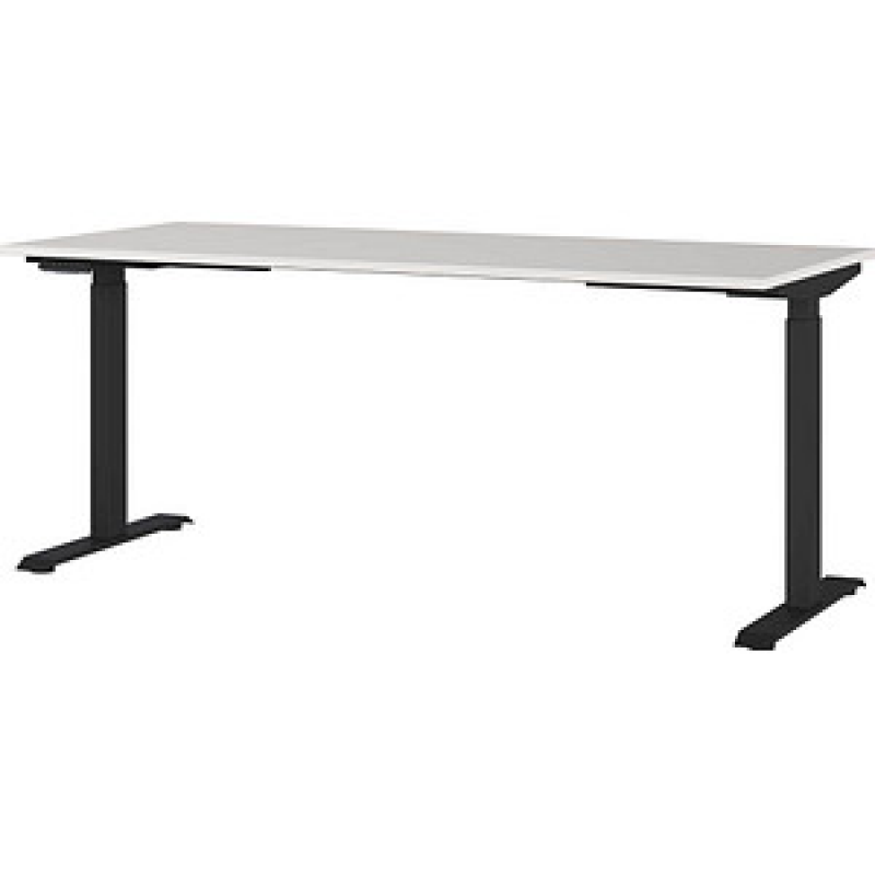 GERMANIA JET höhenverstellbarer Schreibtisch lichtgrau rechteckig, T-Fuß-Gestell schwarz 180,0 x 80,0 cm – Bild 1 von 5